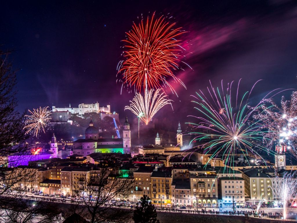 Salzburg bei Nacht Silvester
